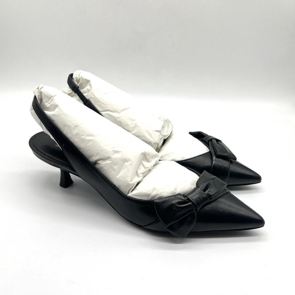 Stuart Weitzman Womens Size 8 Sofia Black Leather Low Heels Pumps Shoes